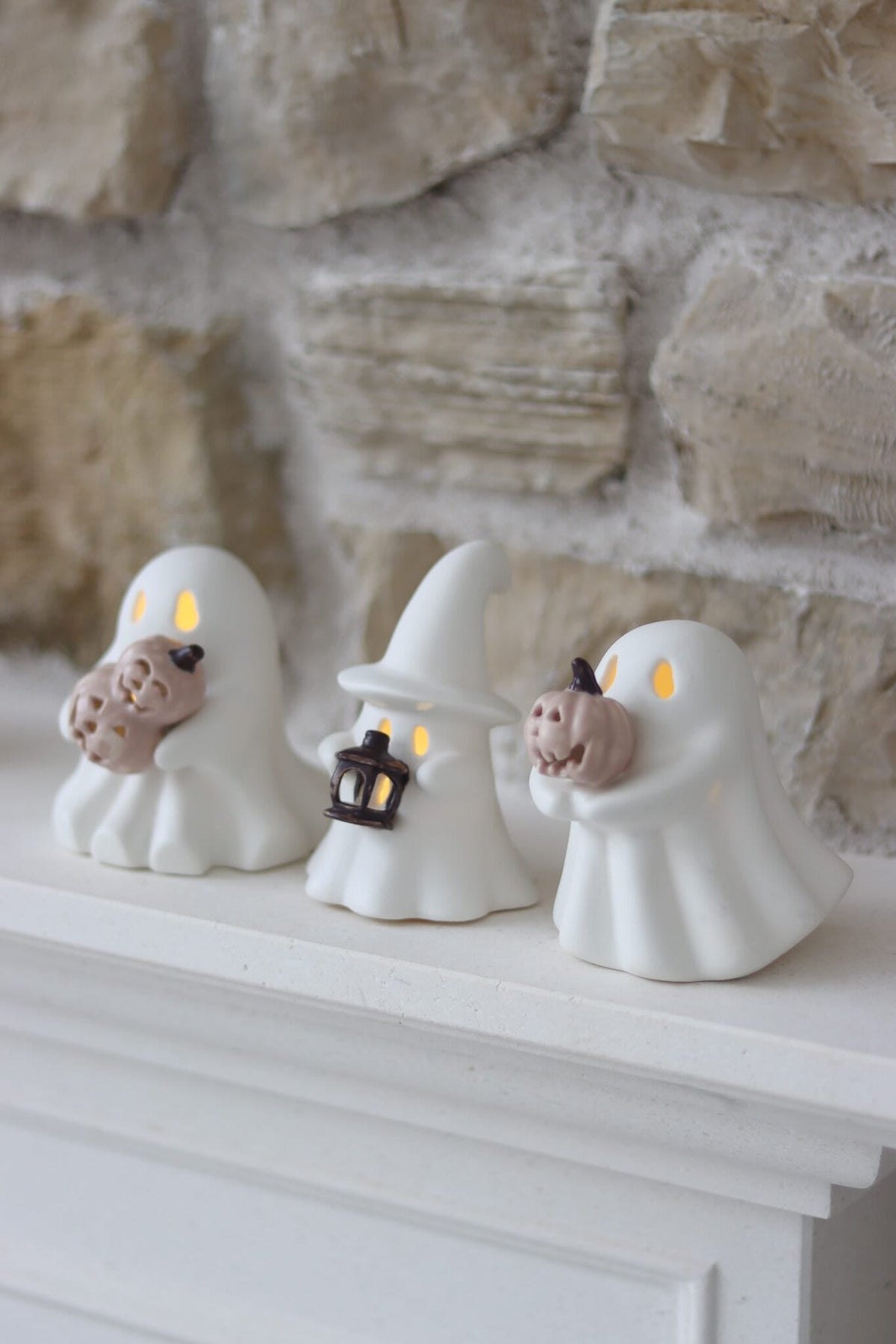 3 Assorted LED Ceramic Ghosts