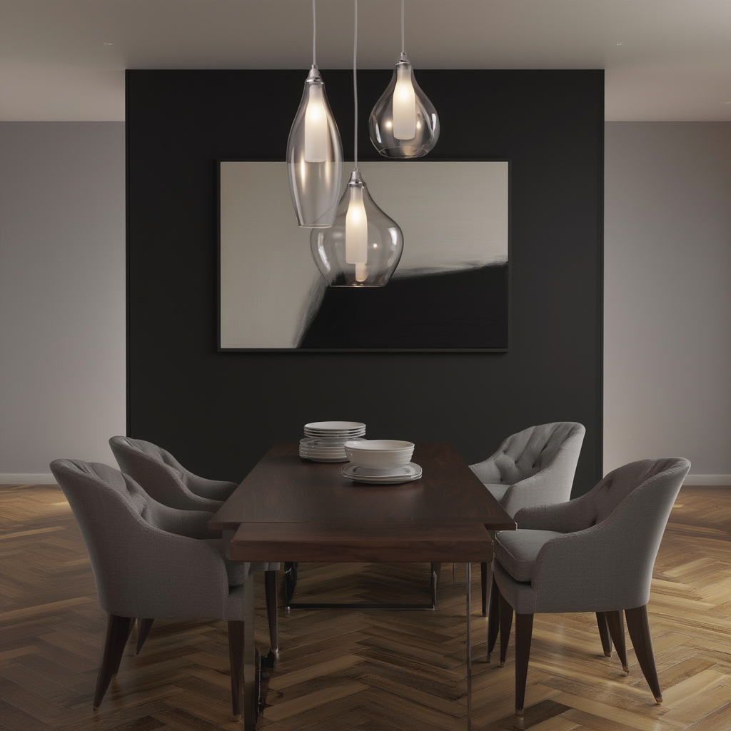 Chrome & Smoked Glass 3-Light Cluster Pendant | G9 LED Included