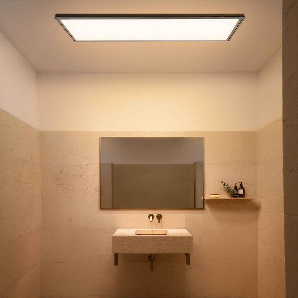 Black IP44 LED Ceiling Light 58cm | Bathroom | Dimmable