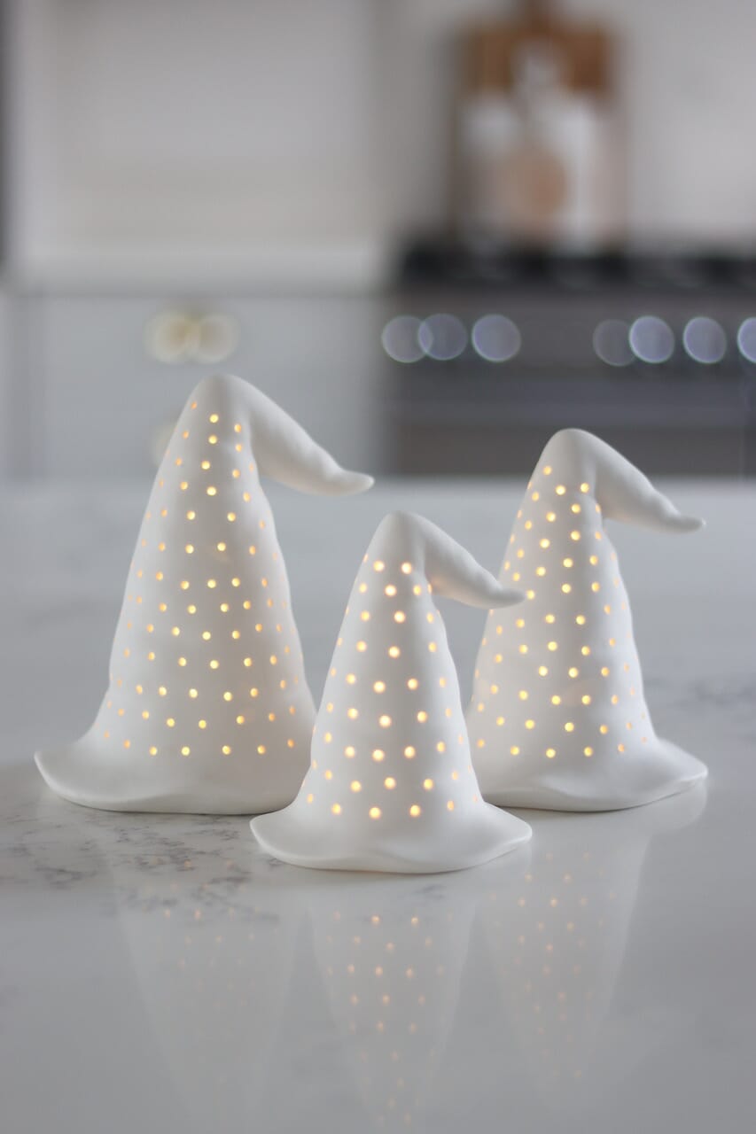 Ceramic Witch Hats - Set of 3