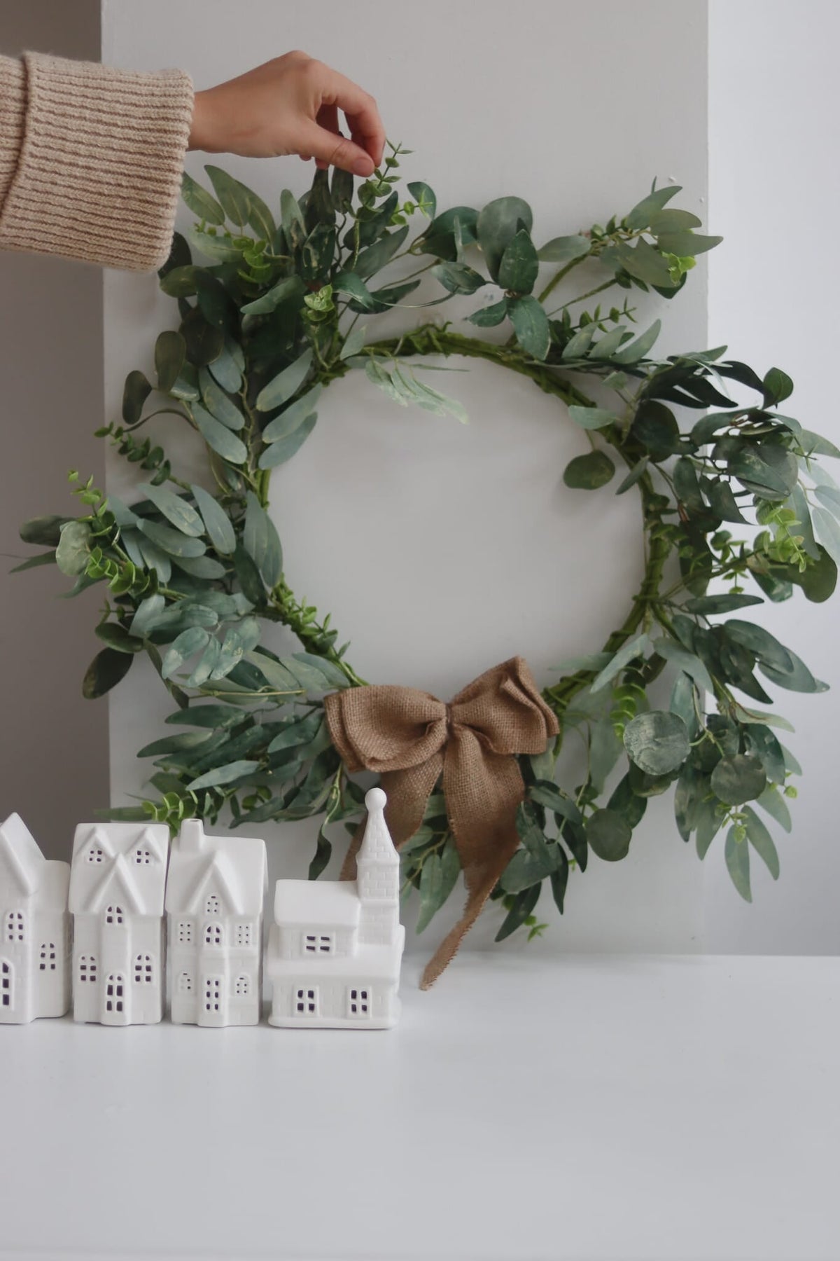 Christmas Wreath - Eucalyptus Bow