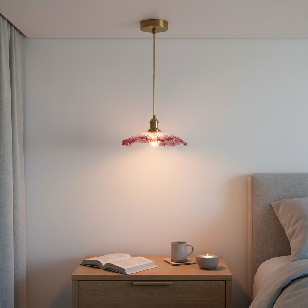 Vintage Flower Glass Pendant Light | 3 Colours | E27 Included