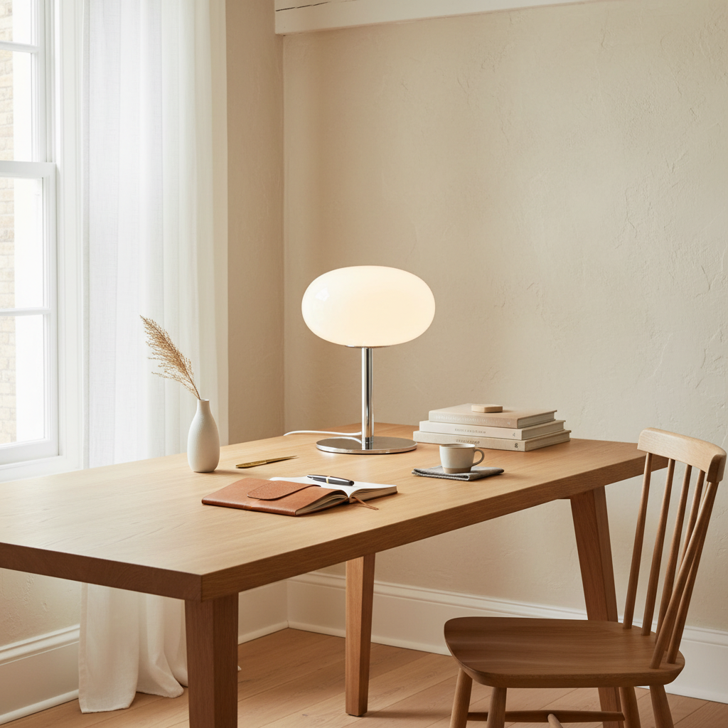 Milk Glass Egg Bedside Lamp 28cm | 3-Colour Dimmable
