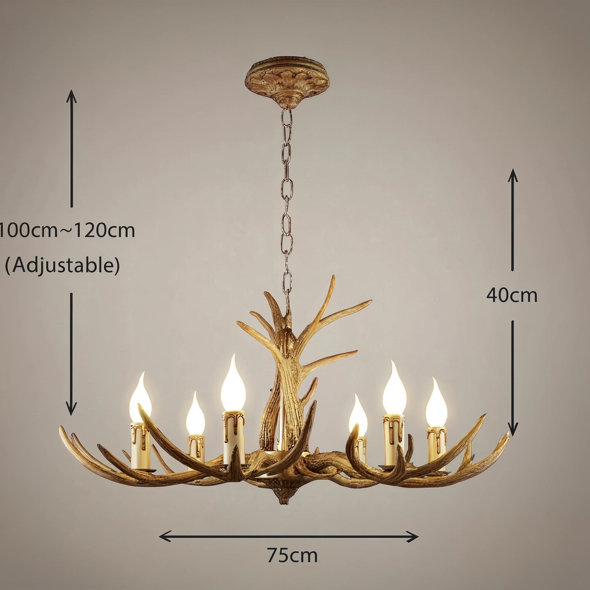 Rustic Antler Chandelier 6-Light | E14 Bulbs Included