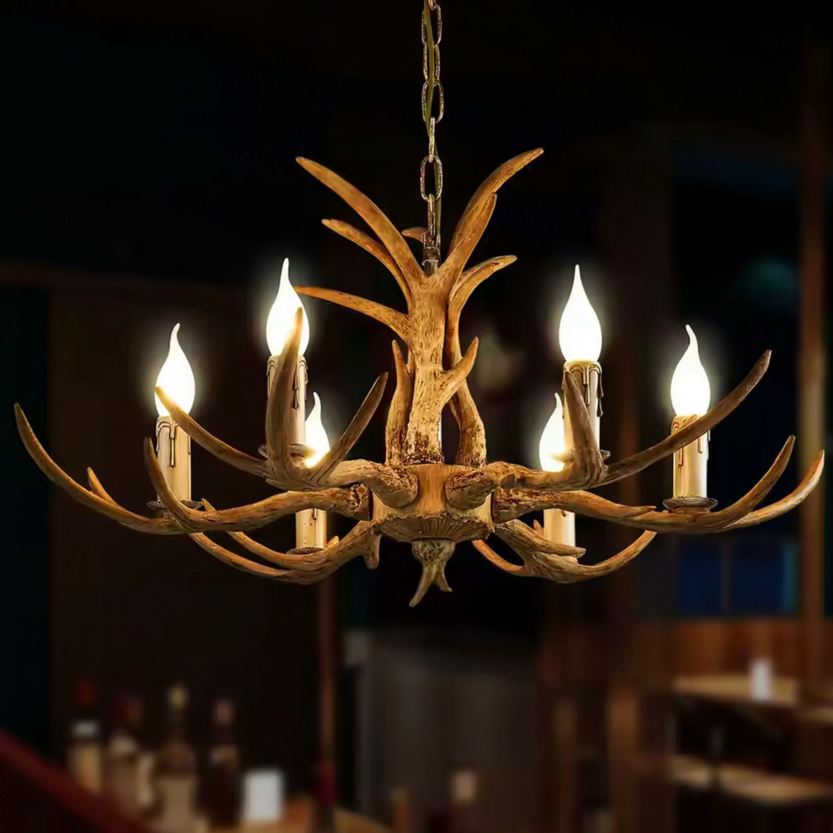 Rustic Antler Chandelier 6-Light | E14 Bulbs Included