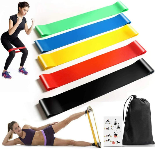 5Pack Resistance Loops Bands,Skin-Friendly Resistance Fitness Exercise Loop Band