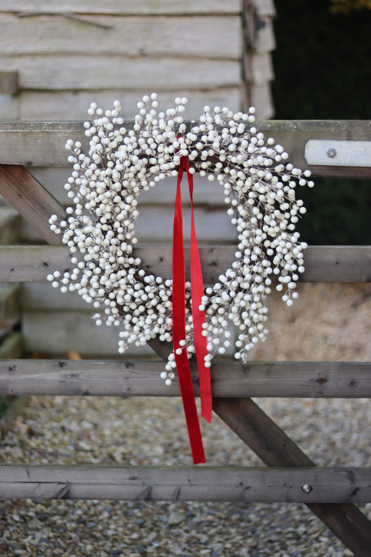 Christmas Wreath - White Winter Berries