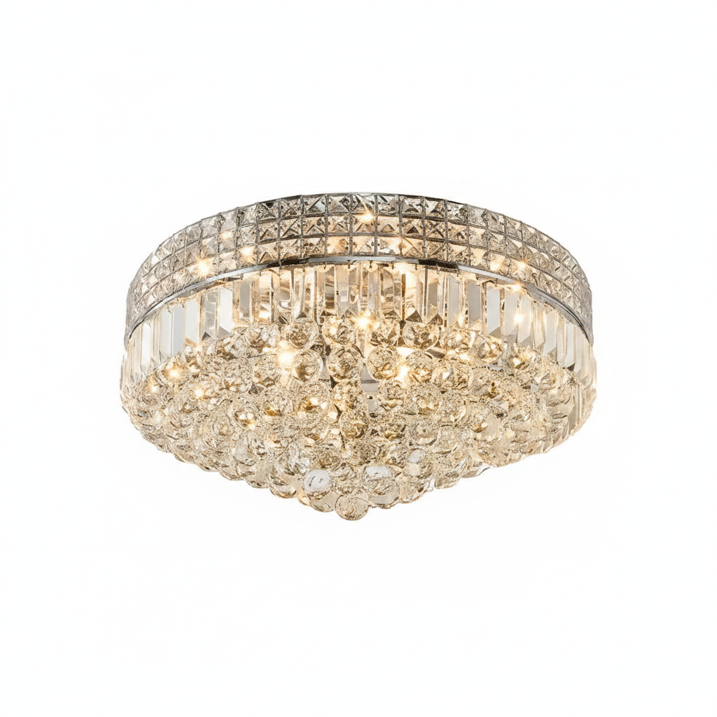 Chrome Crystal Ceiling Light 42cm | 5-Light E14 | Dimmable