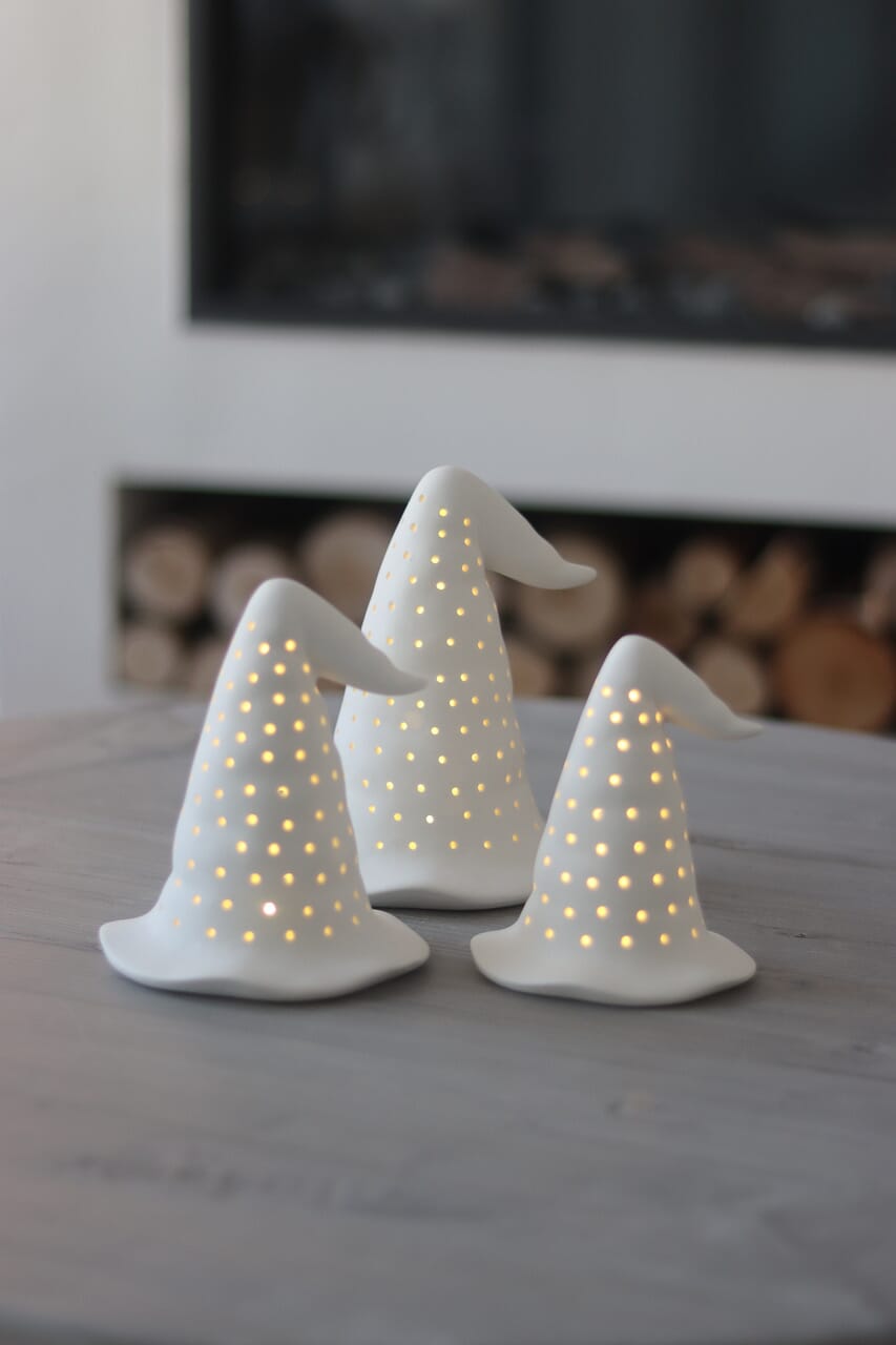 Ceramic Witch Hats - Set of 3