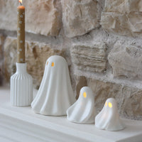 Set of 2 LED Ceramic Ghosts