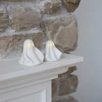 Set of 2 LED Ceramic Ghosts