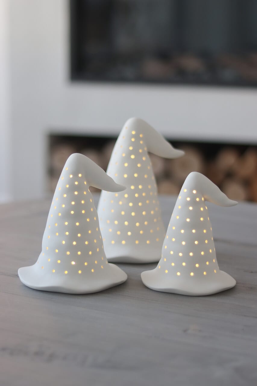 Ceramic Witch Hats - Set of 3