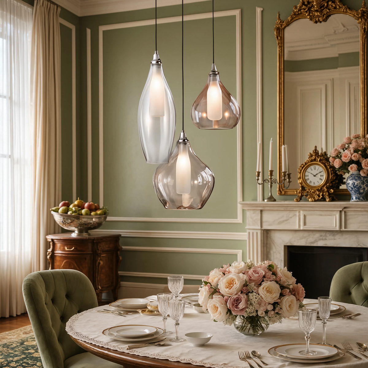 Chrome & Smoked Glass 3-Light Cluster Pendant | G9 LED Included