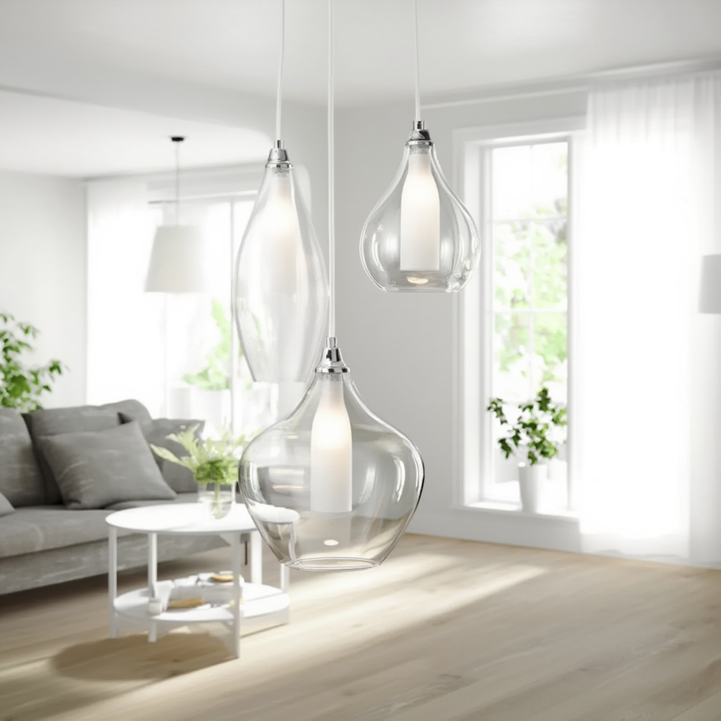 Chrome & Smoked Glass 3-Light Cluster Pendant | G9 LED Included