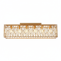 Gold Rectangular K9 Crystal Ceiling Light 98cm | E27