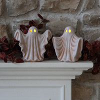 Set of 2 LED Spooky Ghosts – Terracotta