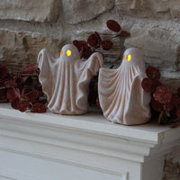 Set of 2 LED Spooky Ghosts – Terracotta