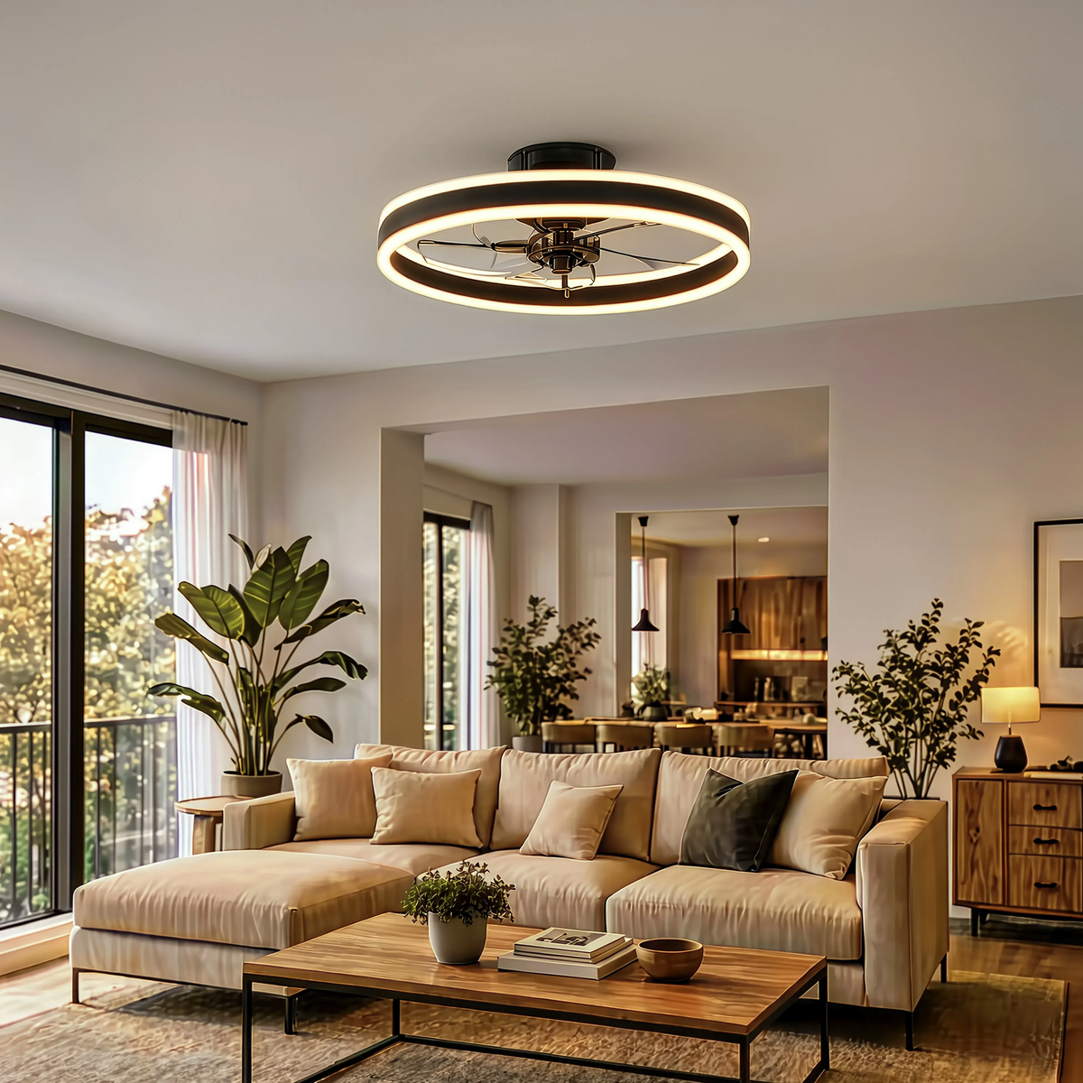 50cm Smart LED Ceiling Light Fan Remote & App | 6 Speeds