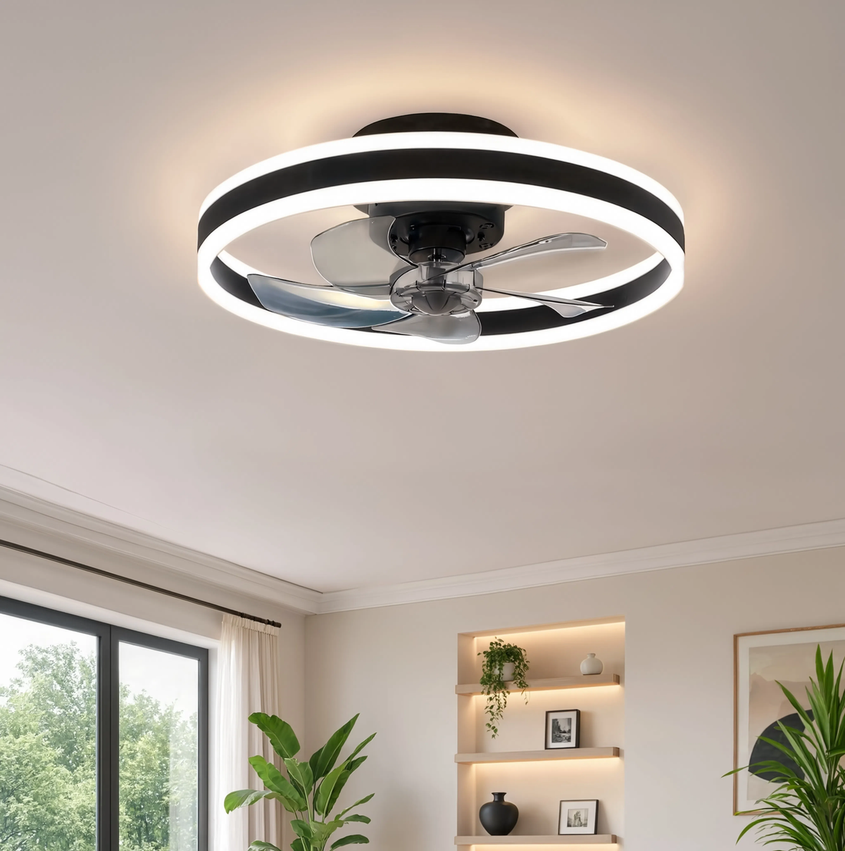 50cm Smart LED Ceiling Light Fan Remote & App | 6 Speeds