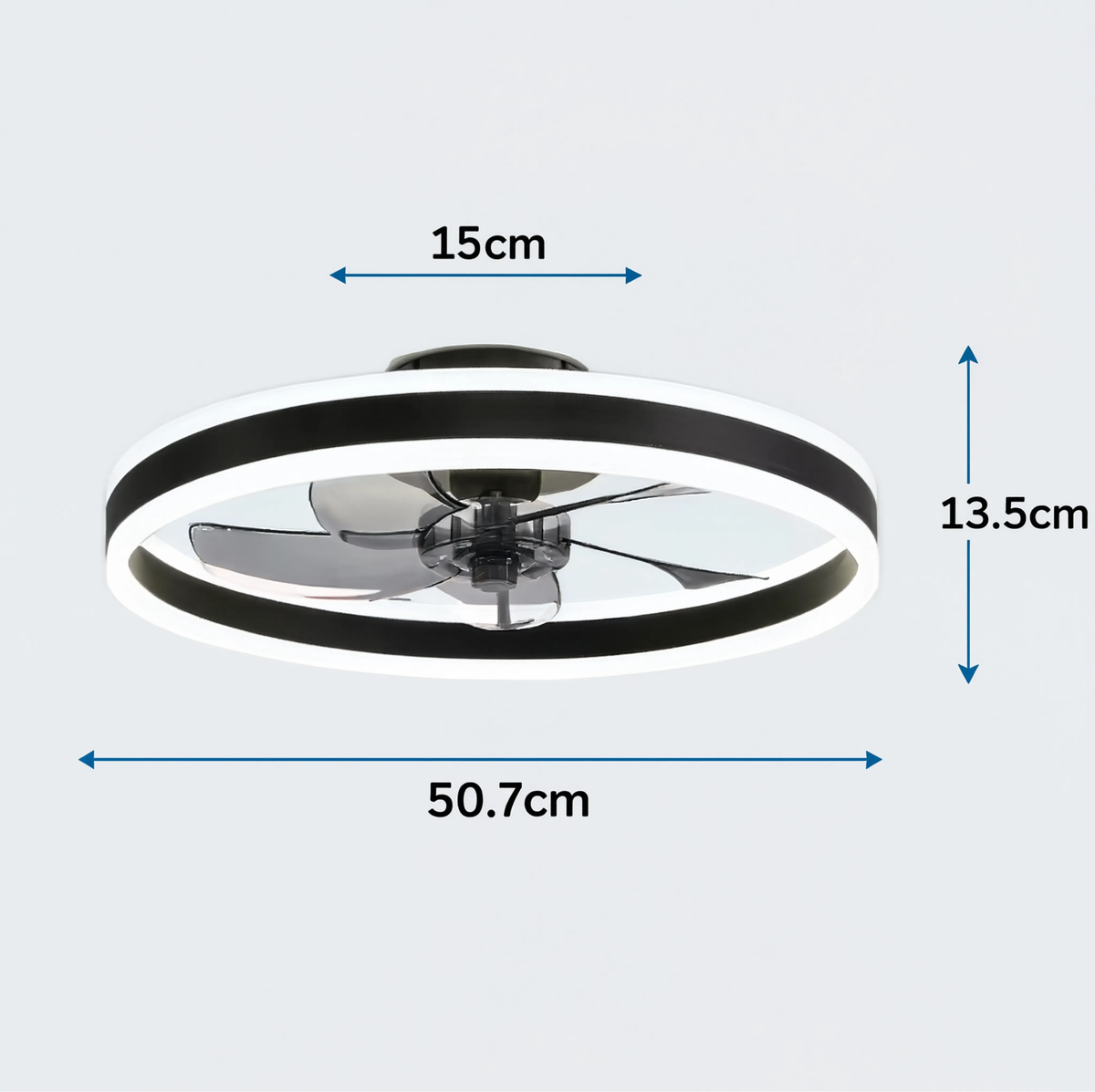 50cm Smart LED Ceiling Light Fan Remote & App | 6 Speeds