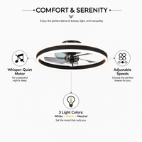 50cm Smart LED Ceiling Light Fan Remote & App | 6 Speeds