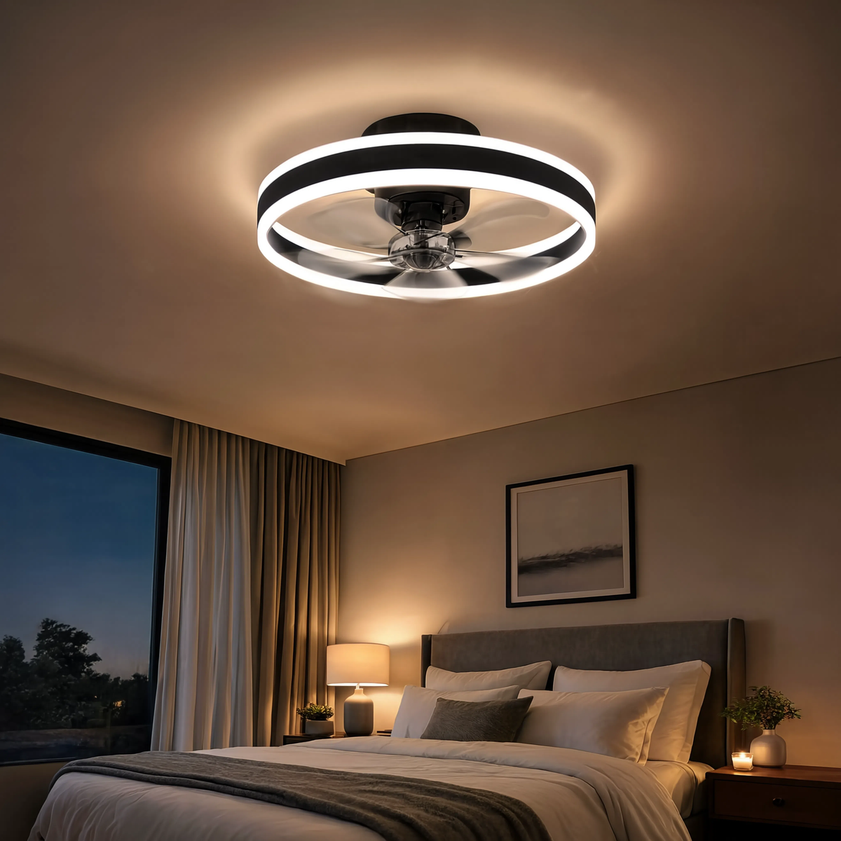 50cm Smart LED Ceiling Light Fan Remote & App | 6 Speeds