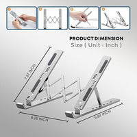 Extra Strong Adjustable Laptop, Stand Riser Laptop Holder for Desk Air-Ventilation Notebook Mount, Compatible with MacBook Air, Pro, Dell, 10-15.6” (Silver Upgrade version)