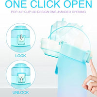 Air Water Bottle,650ML Scent Water Cup with 7 Flavour Pods,Leak Proof Sports Water Cup with Straw Suitable for Outdoor Sports