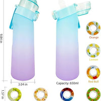 Air Water Bottle,650ML Scent Water Cup with 7 Flavour Pods,Leak Proof Sports Water Cup with Straw Suitable for Outdoor Sports