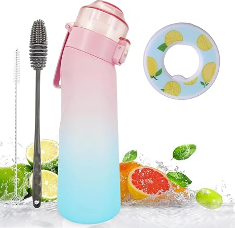Sport water bottle 650ml, Air Up Water Bottle BPA Free, Scent Water Cup with 1 Random Flavour Pods, Leak Proof Sports Water Cup with Straw&Pods Suitable for Outdoor Sports