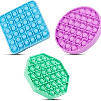 Push it Pop it Toys Pop Bubble Fidget Sensory Toy Poppet Relief for Kids Made of Silicone Rubber, Non-Toxic, Durable and Washable Fidget Toy Pack, Stress Anxiety Reliever Adults & Children