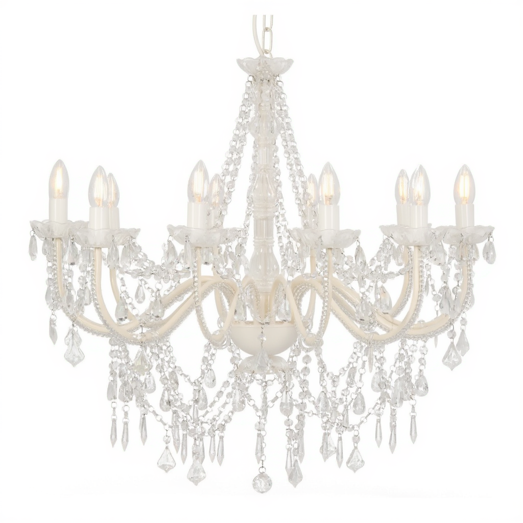 Black Beaded Crystal Chandelier 12-Light | E14 Dimmable