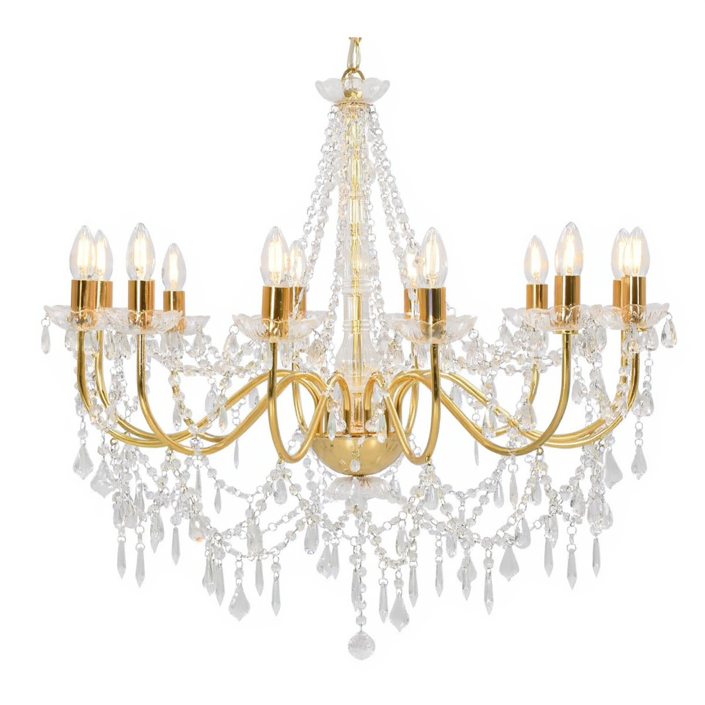 Black Beaded Crystal Chandelier 12-Light | E14 Dimmable
