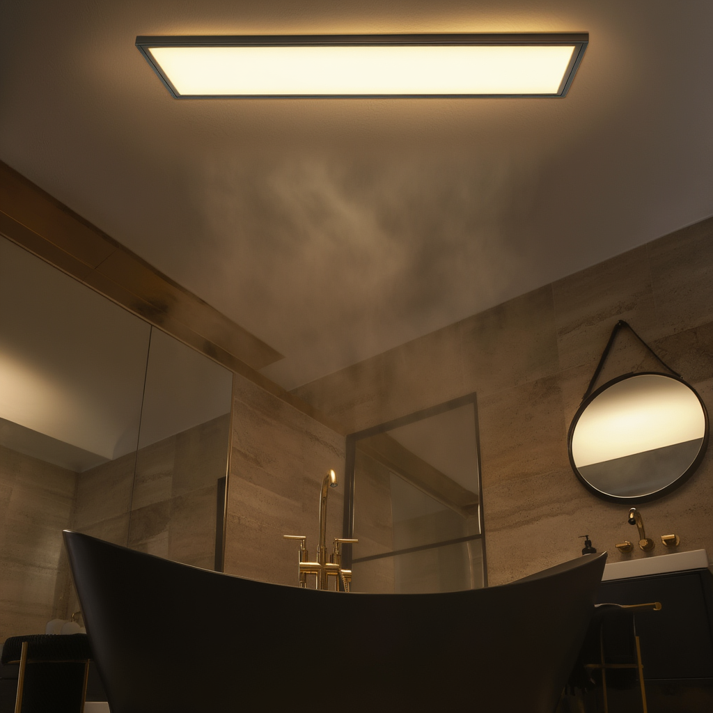 Black IP44 LED Ceiling Light 58cm | Bathroom | Dimmable