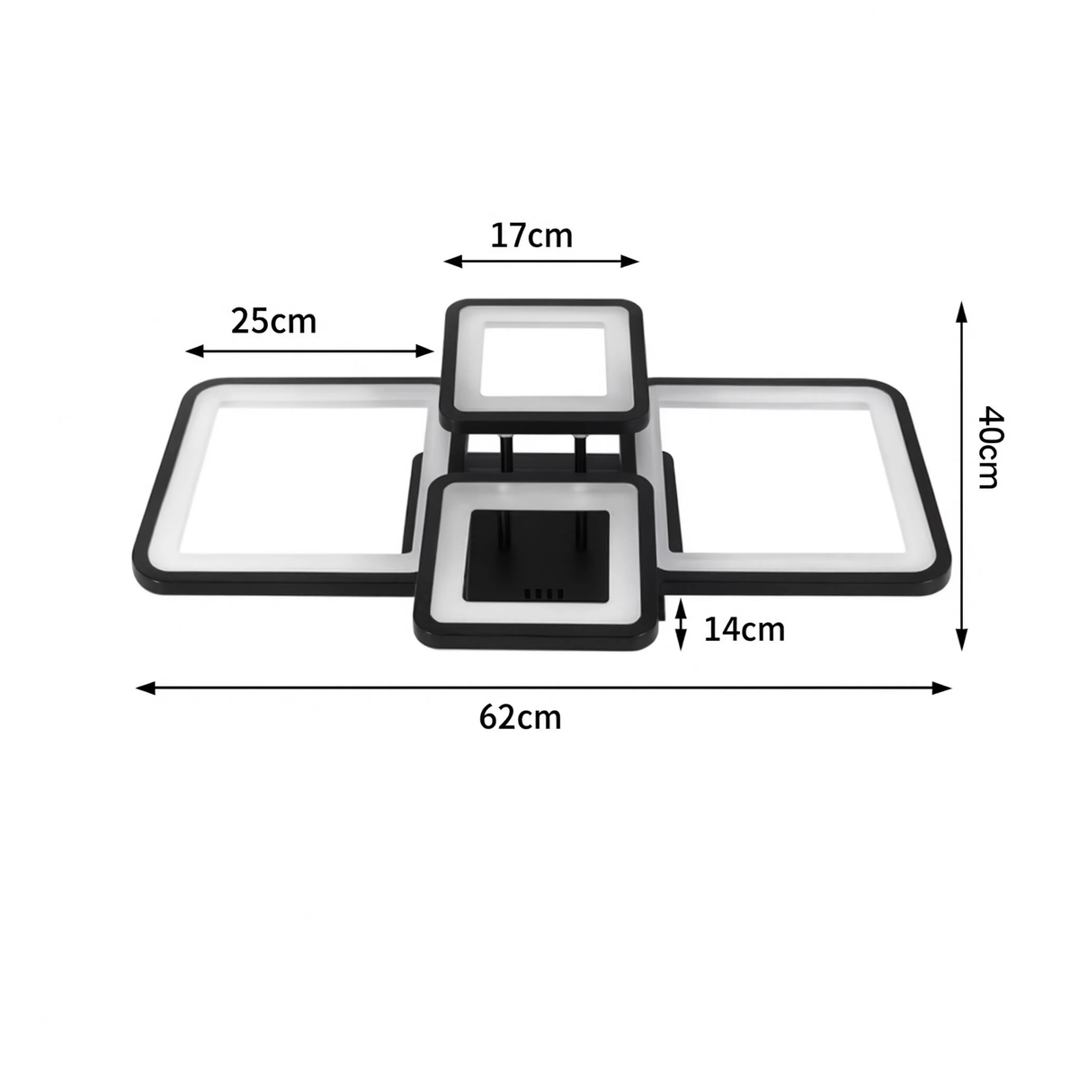 Black Square LED Ceiling Light | Dimmable | App & Remote
