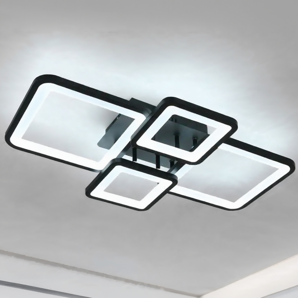 Black Square LED Ceiling Light | Dimmable | App & Remote