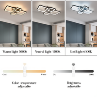 Black Square LED Ceiling Light | Dimmable | App & Remote