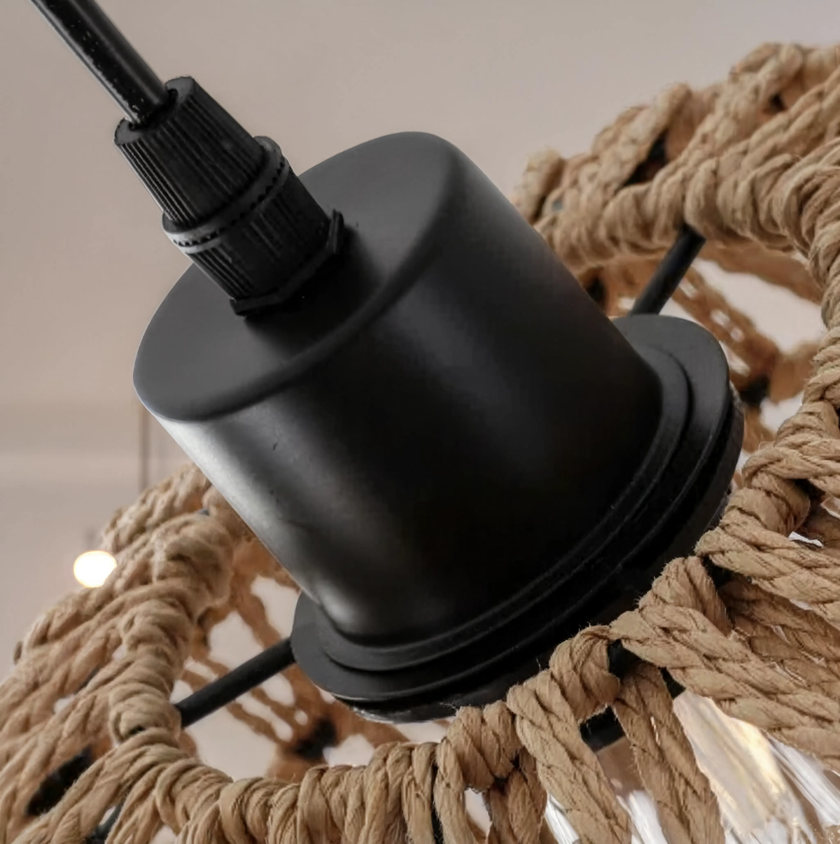 Rattan Dome Pendant Light 31cm | Farmhouse| E27 Included