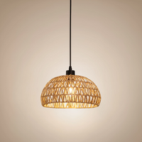 Rattan Dome Pendant Light 31cm | Farmhouse| E27 Included