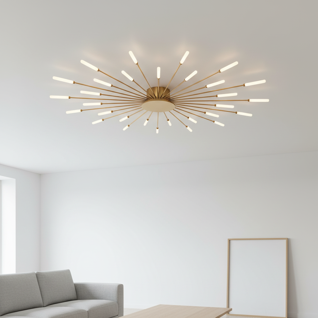 Firework LED Flush Ceiling Light 128cm | Large Living Room