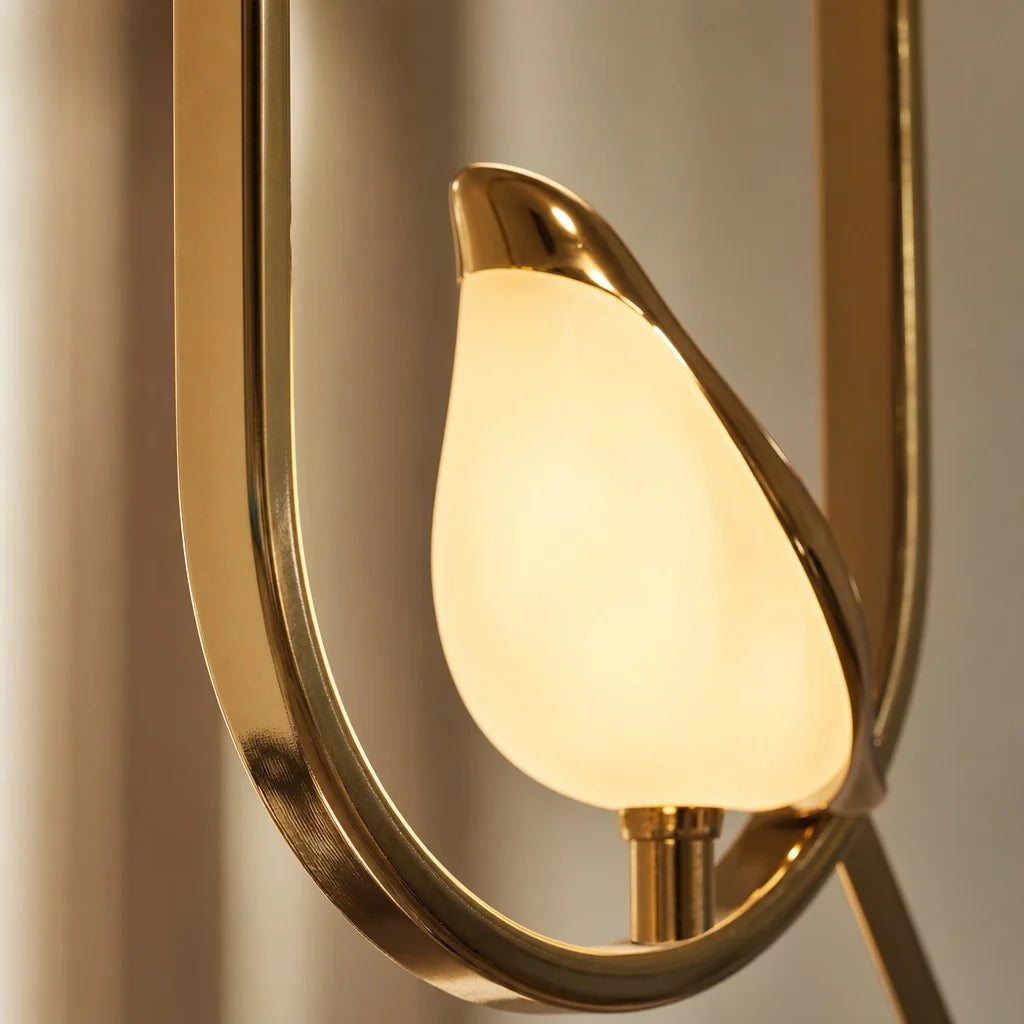 Gold Bird LED Pendant Light | Sculptural | Adjustable Height
