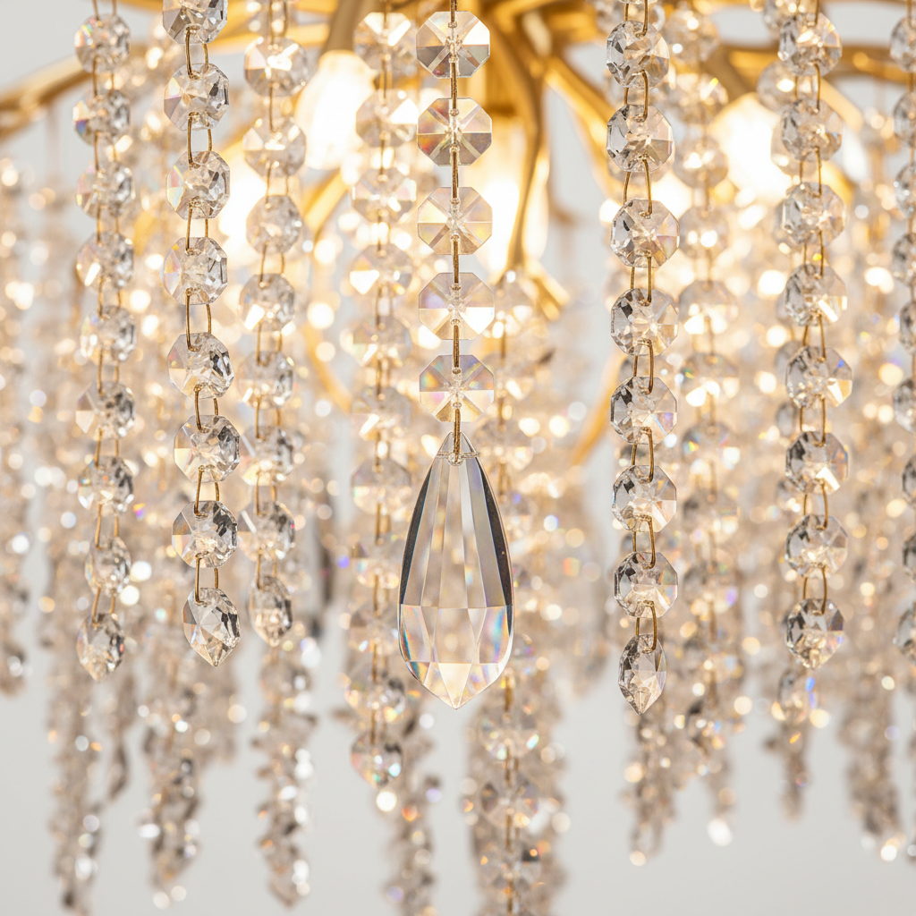 Gold Branch Crystal Chandelier 60cm | 8-Light G9
