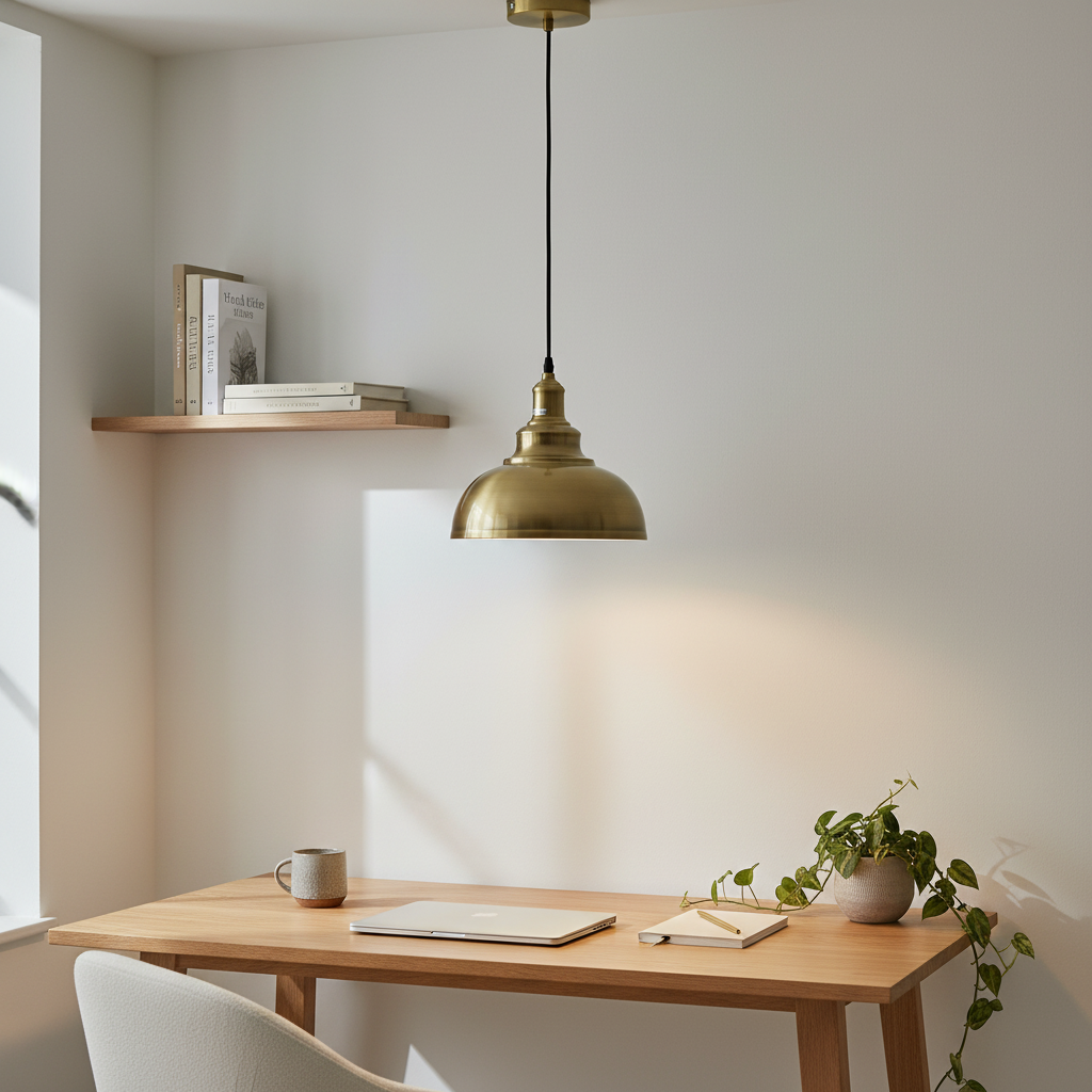 Gold Brass Dome Pendant Light | E27 Bulb Included