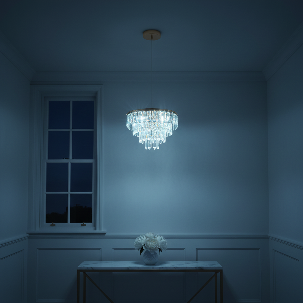 Gold Crystal Mini Chandelier 35cm | Integrated LED | 3 Colour Settings