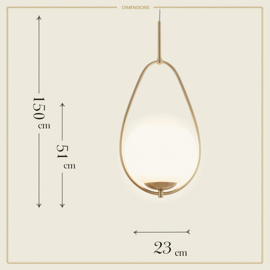 Gold Opal Glass Globe Pendant Light | Dimmable LED