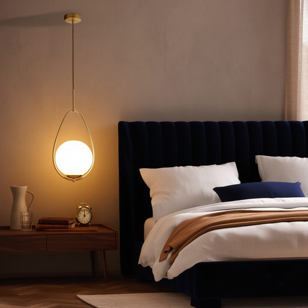 Gold Opal Glass Globe Pendant Light | Dimmable LED