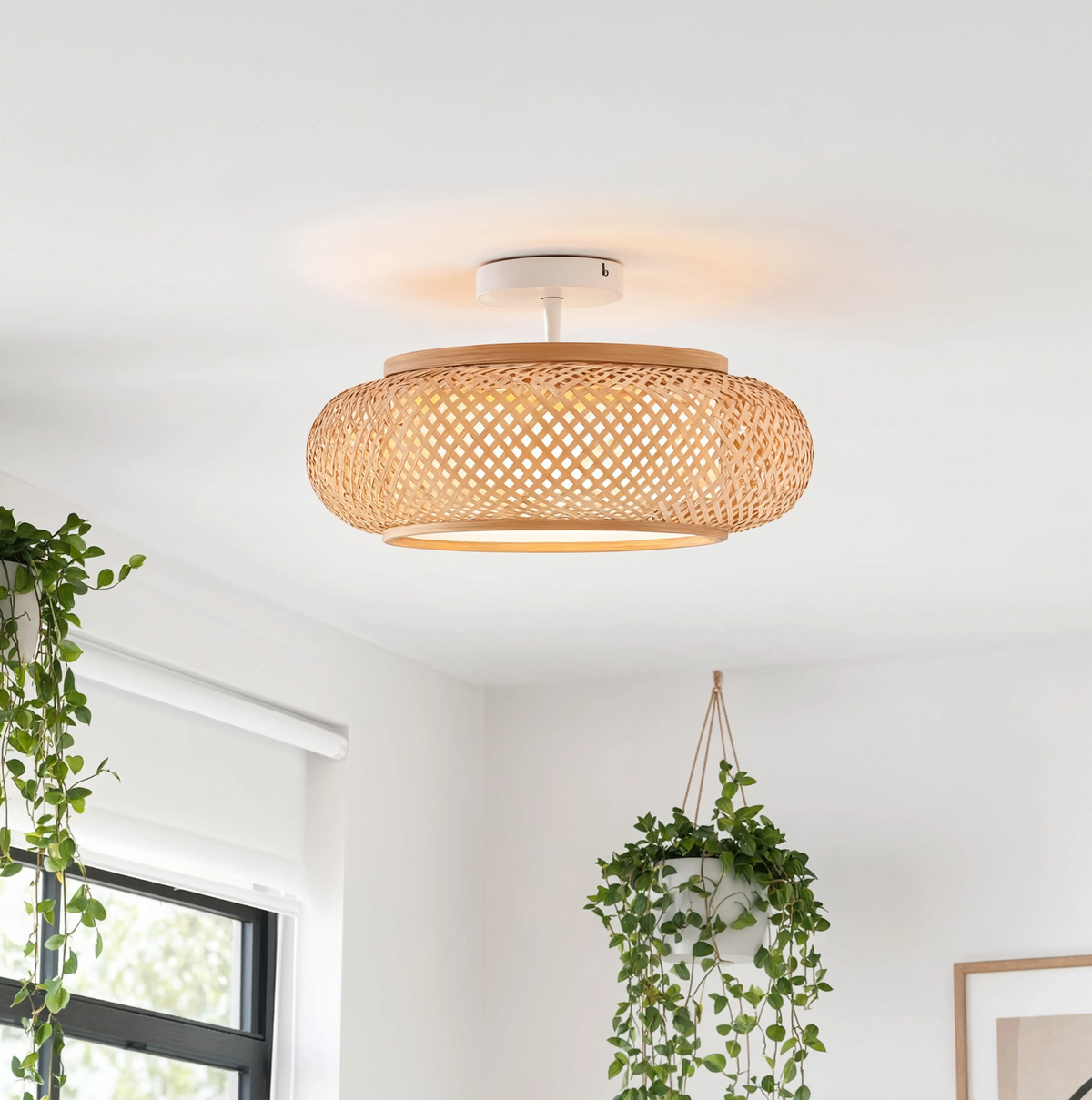 Handwoven Bamboo Rattan Ceiling Light 40cm | 3x E27 included