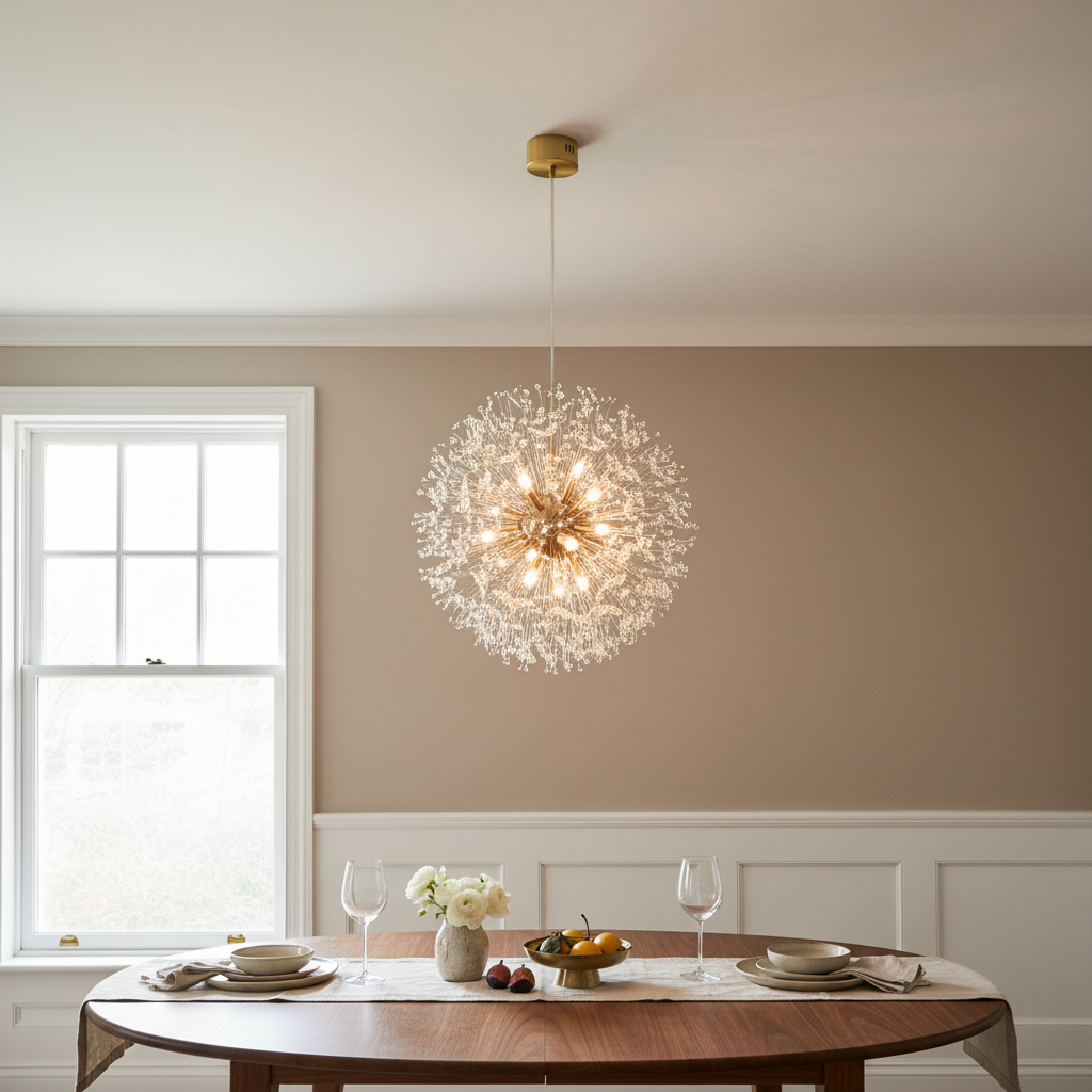 Dandelion Crystal Pendant Light | G9 | 60cm Sphere