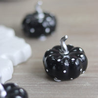 Ceramic Pumpkin Black Polka Dot - Tiny 4Pc Set