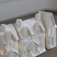 Large LED Ceramic house - Autumn 3Pc
